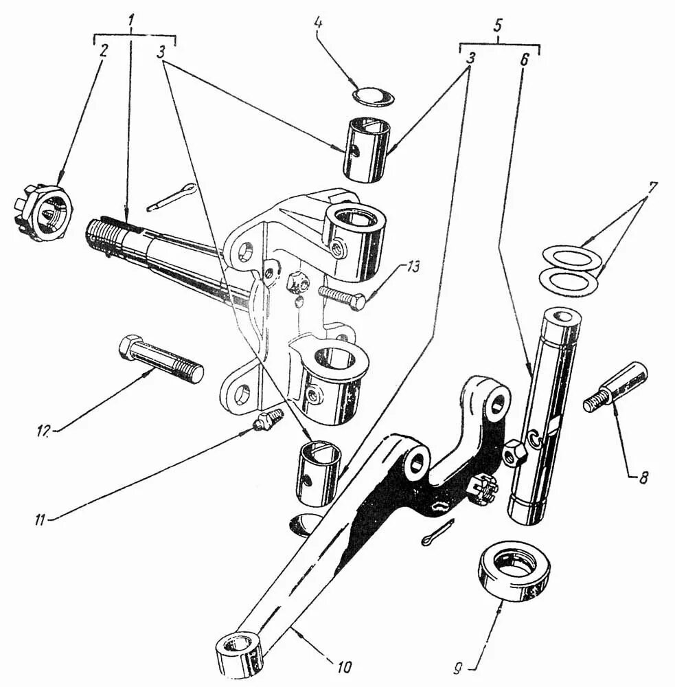 Порядок сборки шкворня газель Поворотные кулаки ГАЗ-12 (ЗИМ) (Чертеж № 66: список деталей, стоимость запчастей