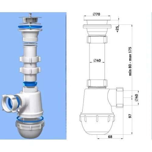 Порядок сборки сифона Сифон Ани-Пласт Ани Грот 1 1/2х40 Интернет-магазин d-zom.ru в Тюмени