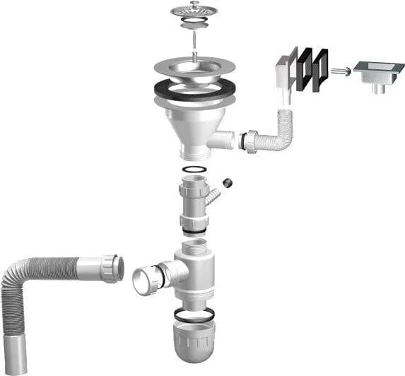 Порядок сборки сифона для раковины в ванной Сифон Ukinox S701 - купить по выгодной цене в интернет-магазине OZON (1059364645