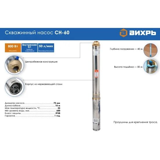 Порядок сборки скважинного насоса вихрь сн 60 Насос скважинный Вихрь СН-60 68/3/7 - купить по низкой цене в интернет-магазине 