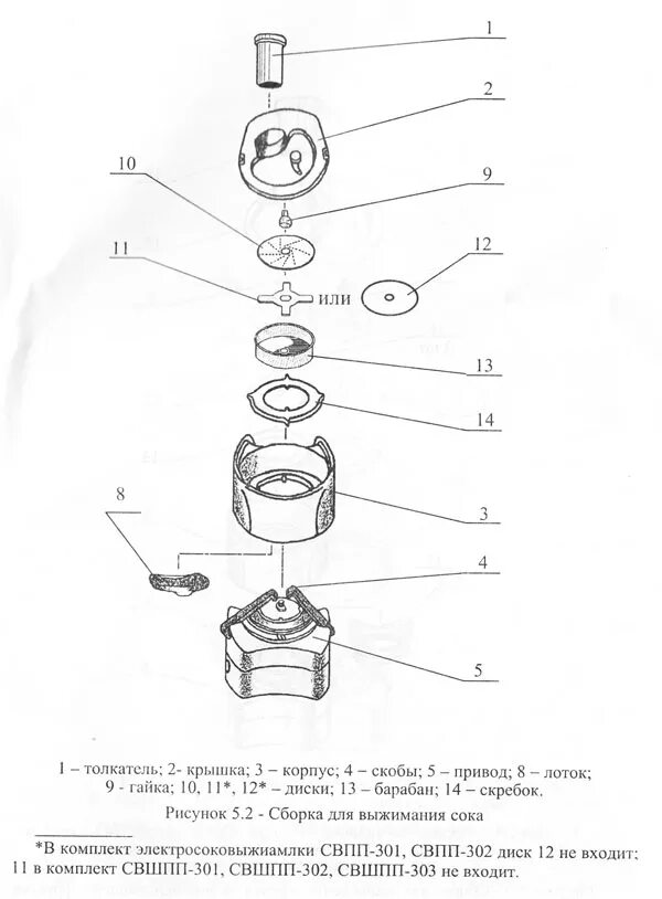 Порядок сборки соковыжималки журавинка Руководство по эксплуатации Электросоковыжималки Садовая
