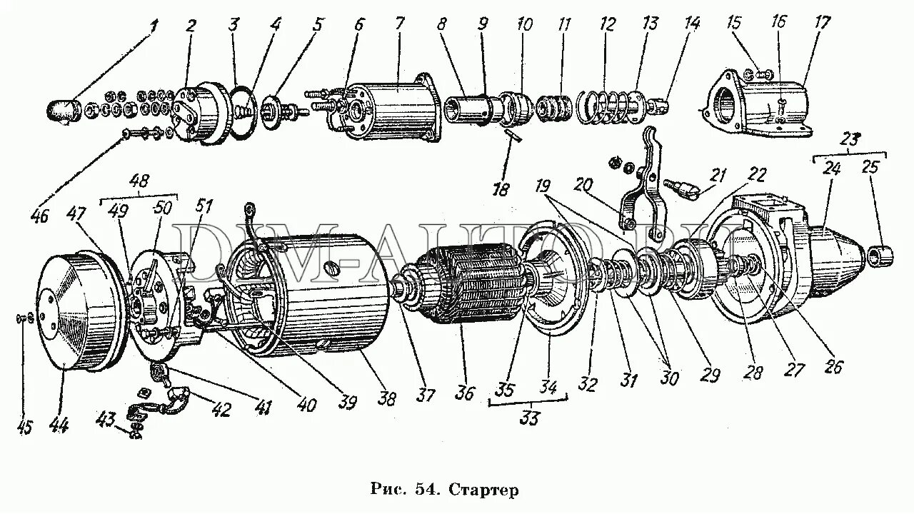 Порядок сборки стартера на волге СТАРТЕР