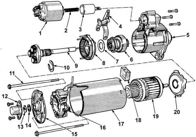 Порядок сборки стартера на волге Disassembly and assembly of the starter (Electrical equipment / Power devices / 