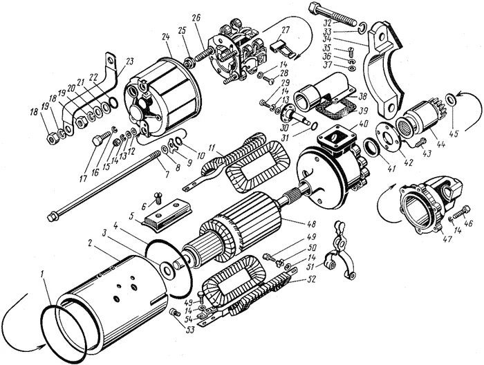Порядок сборки стартера ст 103 Стартер двигателя ЯМЗ 8424.10