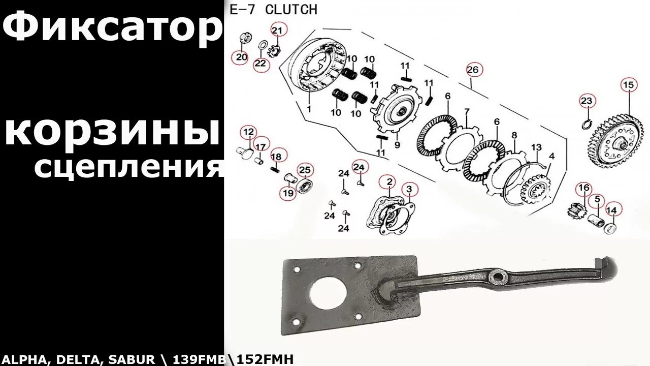 Порядок сборки сцепления на мопеде альфа Alpha 110: Спец-ключ для алюминиевого сцепления. - YouTube