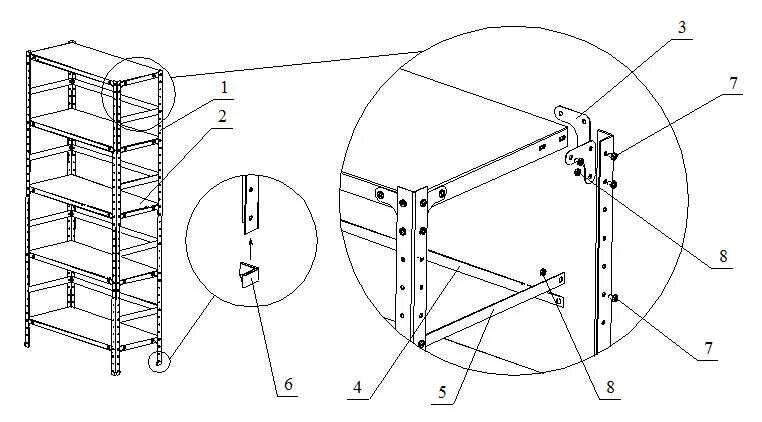 Порядок сборки стеллажа Схема сборки складского стеллажа