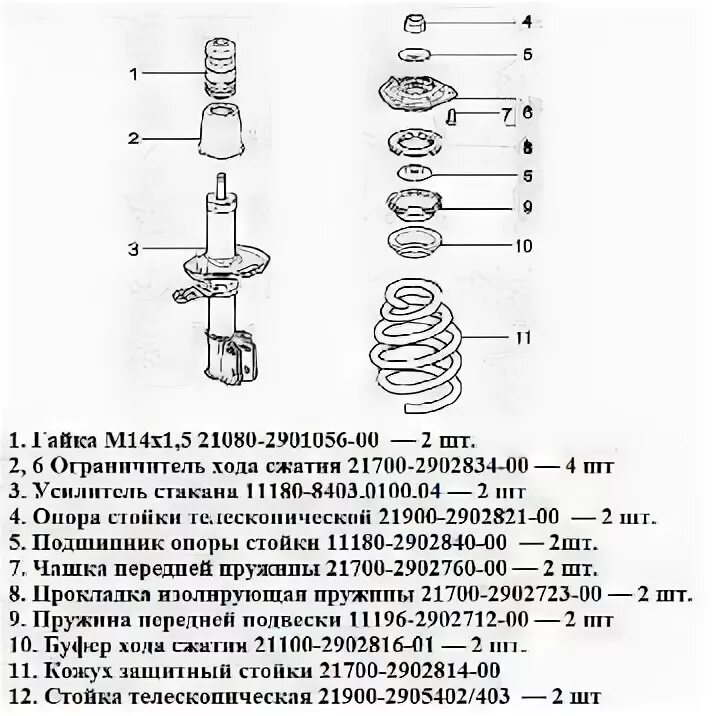 Порядок сборки стойки калина 1 Замена и выбор опорного подшипника Лада Калина своими руками Опора передней стой