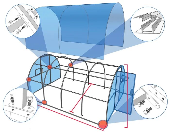 Порядок сборки теплицы из поликарбоната 6 метров Подробная инструкция по монтажу сотового поликарбоната