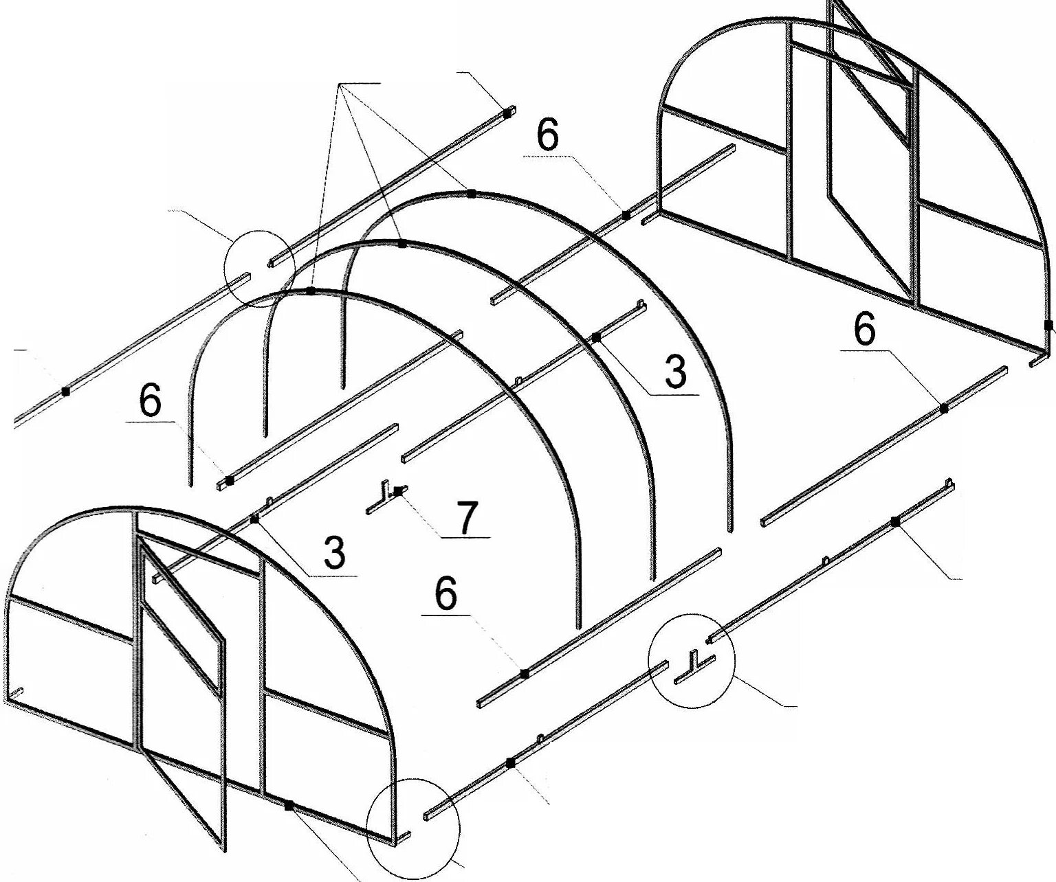 Порядок сборки теплицы из поликарбоната 6 метров Инструкция сборки арочной теплицы