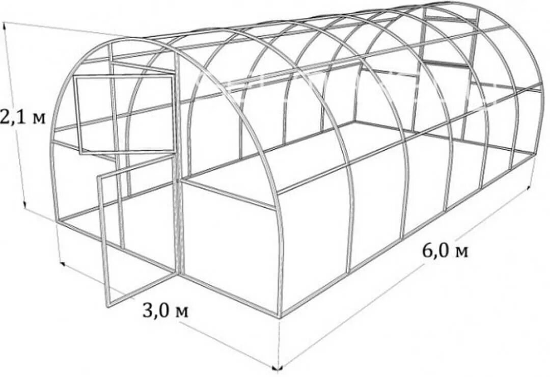 Порядок сборки теплицы из поликарбоната 6 метров Чертеж теплицы фото - DelaDom.ru