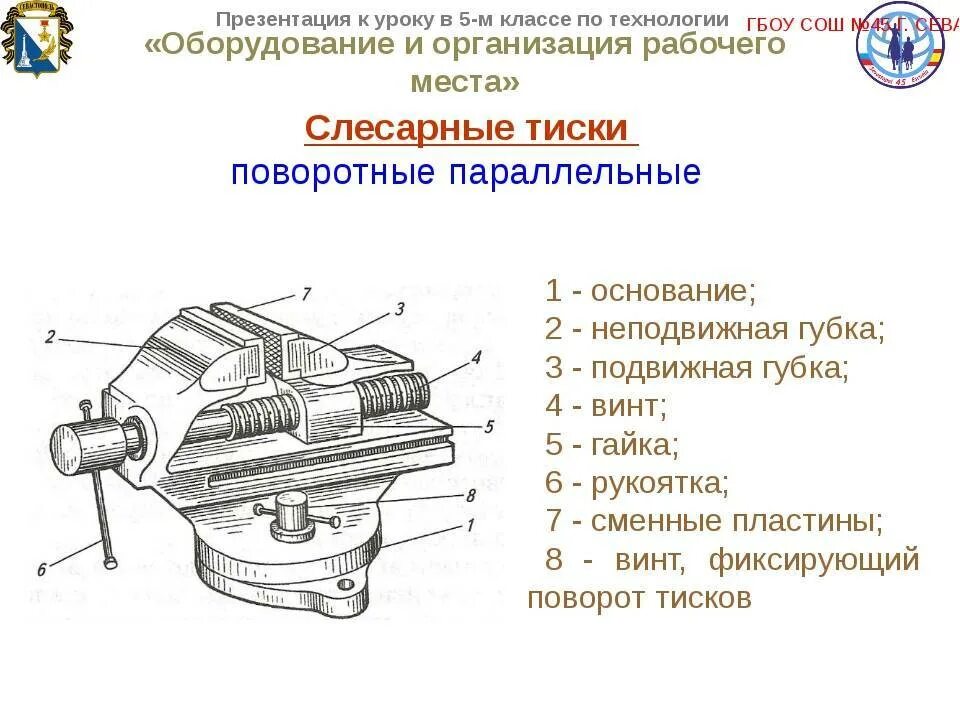 Порядок сборки тисков Виды слесарных тисков фото - DelaDom.ru