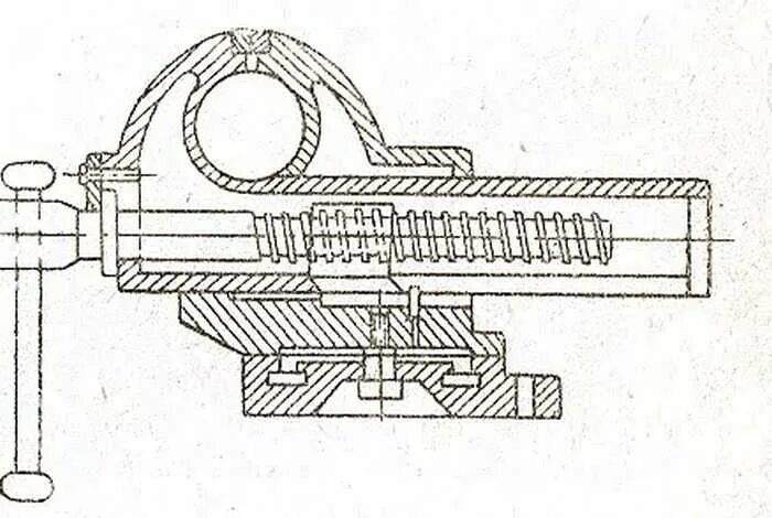 Порядок сборки тисков Чертежи слесарных тисков