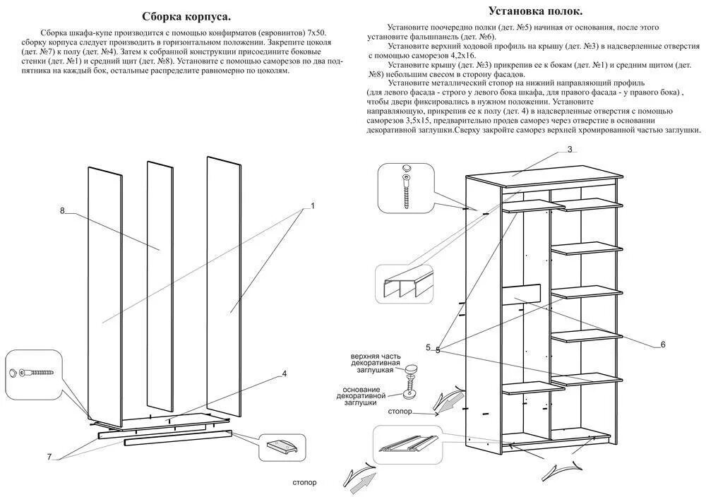 Порядок сборки трехстворчатого шкафа купе Двери для шкафа купе своими руками, инструкция с рекомендациями