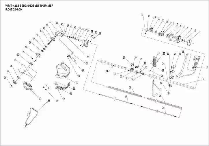 Порядок сборки триммера Бензиновый триммер WATT WMT-43LB (8.043.254.00) - Multiservice