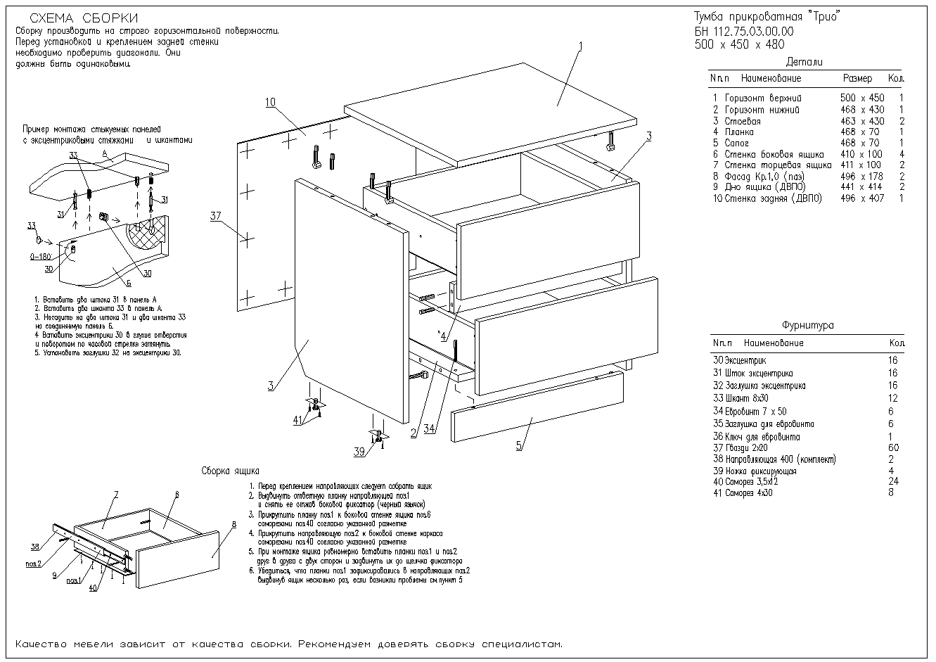 Порядок сборки тумбы Схема тумбочки с выдвижными ящиками