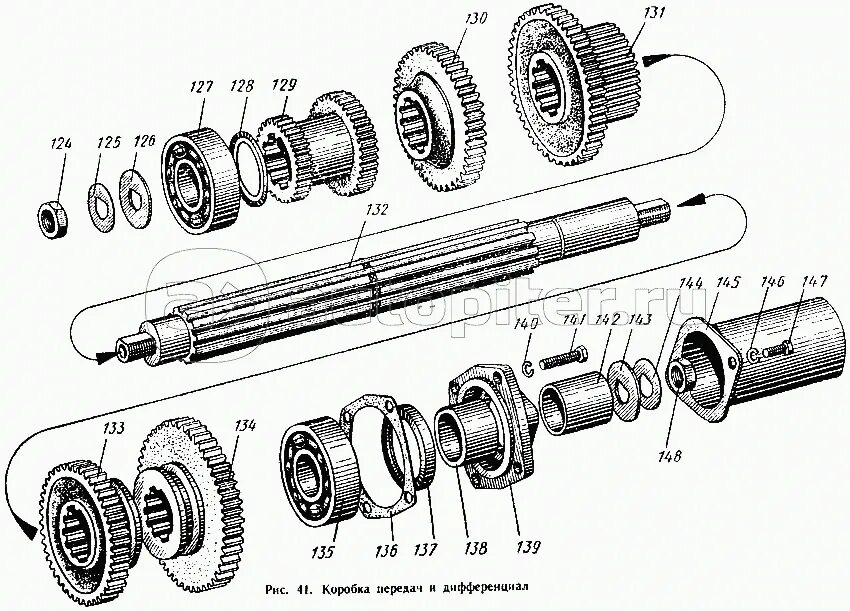 Порядок сборки вала Коробка передач и дифференциал Т-16М - купить, цены в интернет-магазине Автопите