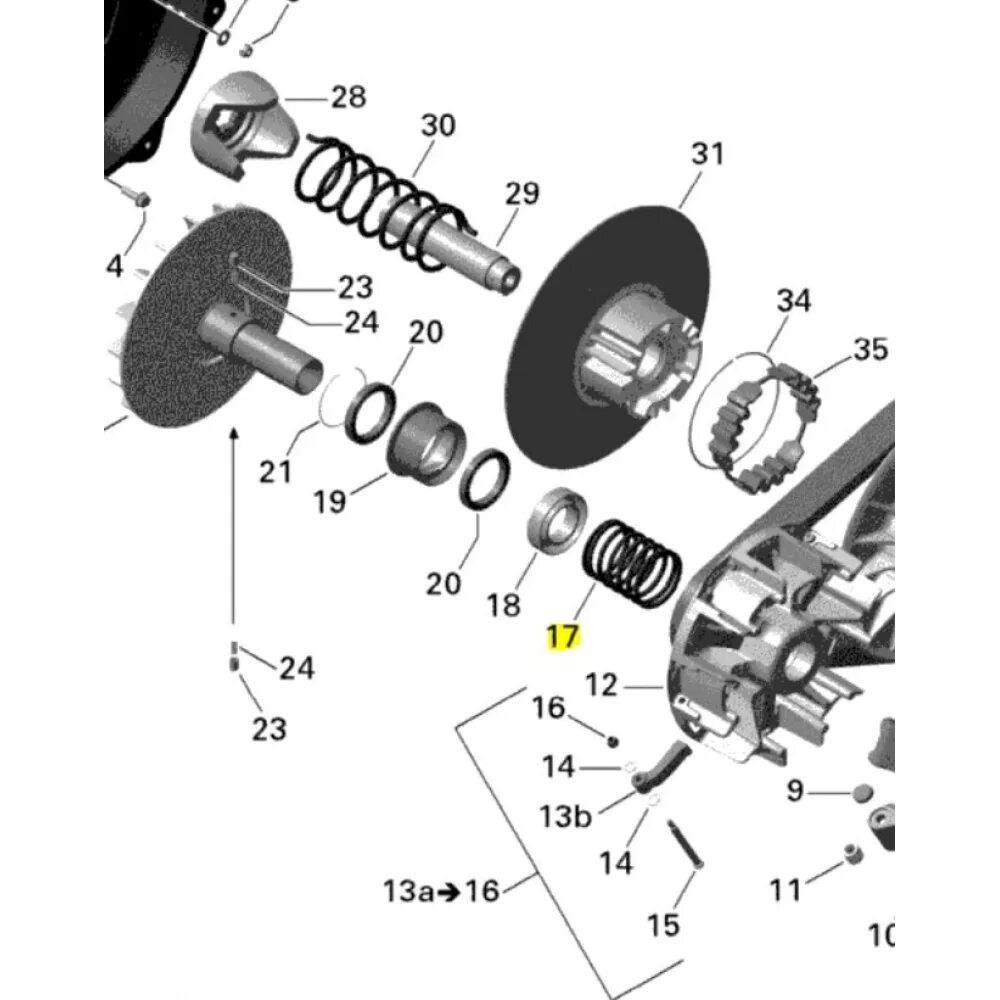 Порядок сборки вариатора 420238617 Пружина ведущего вариатора BRP Can-Am в наличии. Интернет-магазин Sled