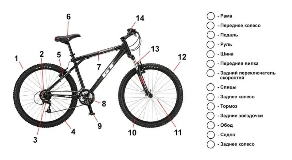 Порядок сборки велосипеда Устройство велосипеда схема - рама, тормоза, трансмиссия