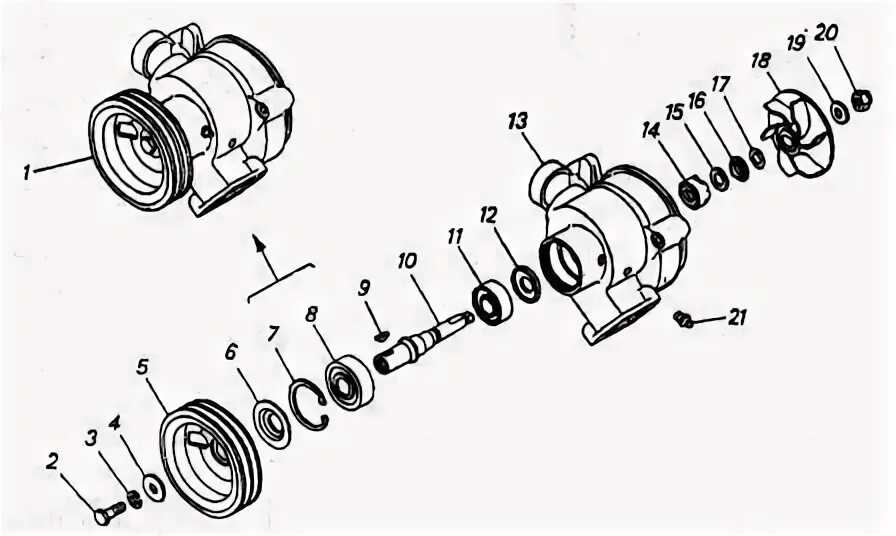 Порядок сборки водяного насоса Устройство, ремонт, обслуживание а/м КАМАЗ