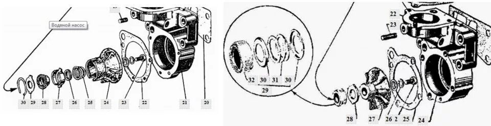 Порядок сборки водяного насоса волга газ 21 Система охлаждения и водяной насос - ГАЗ 21, 2,4 л, 1969 года своими руками DRIV