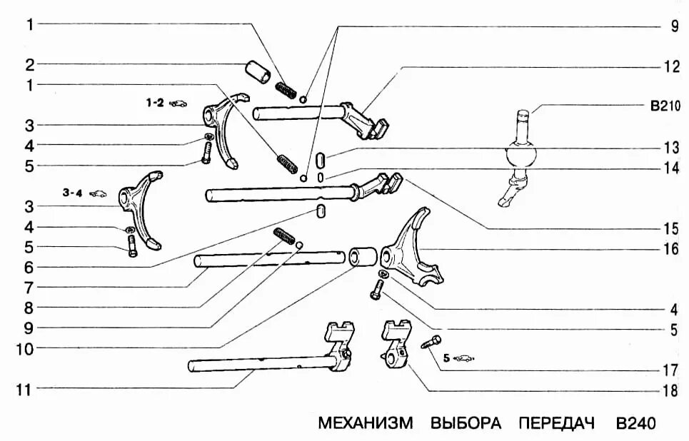 Порядок сборки выбора передач 21214 Механизм выбора передач ВАЗ-2123 (Чертеж № 98: список деталей, стоимость запчаст