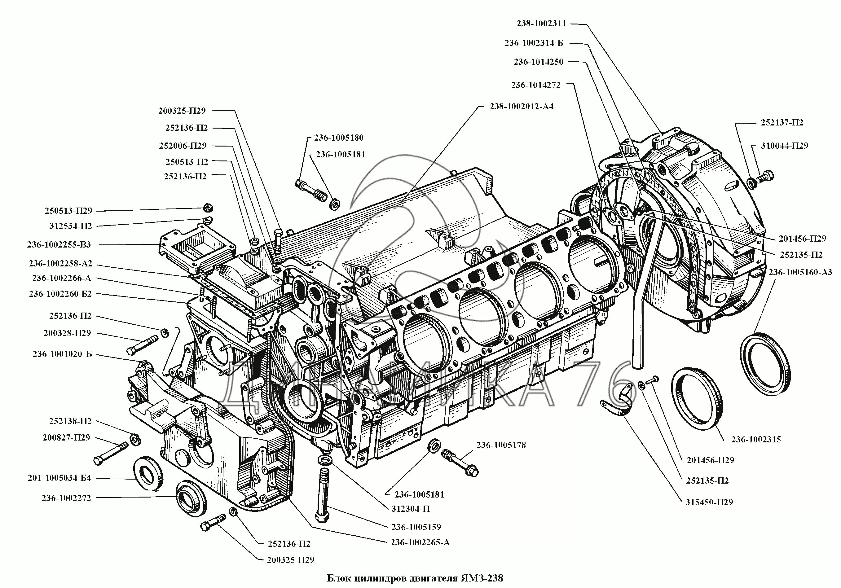 Порядок сборки ямз 236 Блок цилиндров двигателя ЯМЗ-238 на ЯМЗ-236, -238, -238НБ