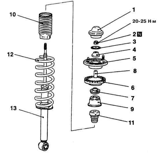 Порядок сборки заднего амортизатора Ремонт Митсубиси Галант : Восстановительный ремонт стоечных сборок задней подвес