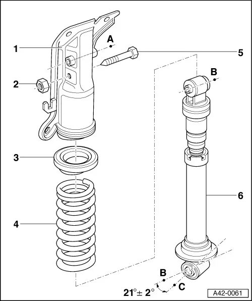 Порядок сборки заднего амортизатора Задние амортизаторы Bilstein B6 на B4 quattro - Audi 80 (B4), 1,8 л, 1992 года з