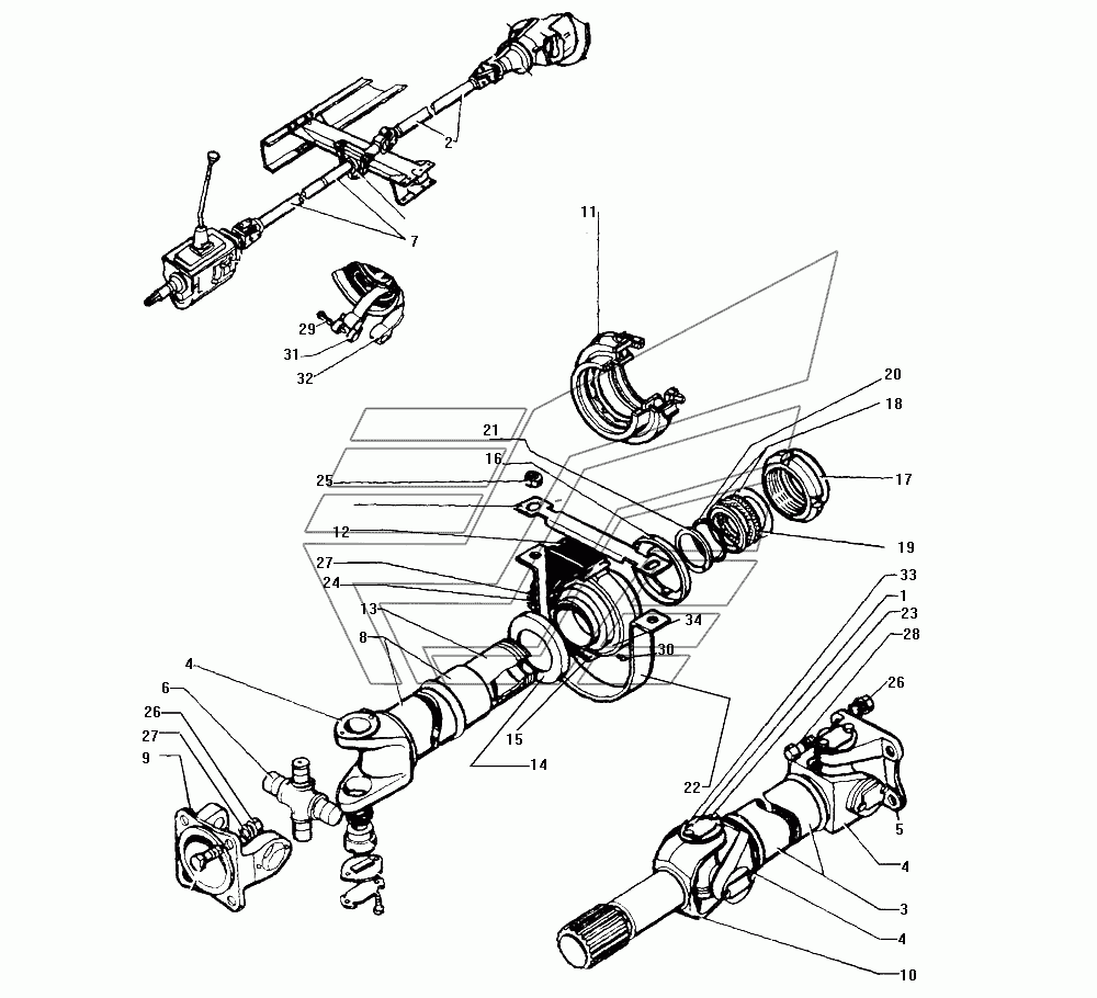 Порядок сборки заднего тормозного вала зил 130 Карданные валы ЗИЛ-130 (Чертеж № 33: список деталей, стоимость запчастей). Катал