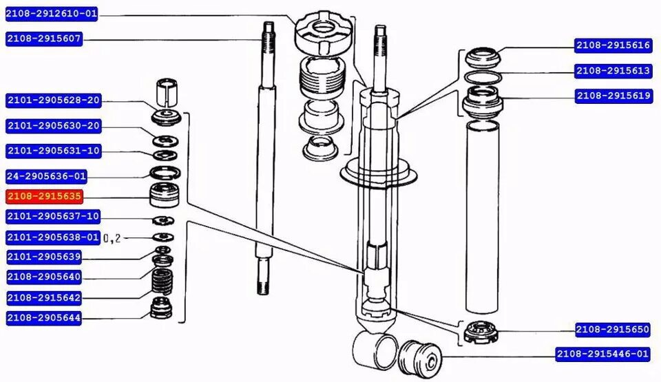 Порядок сборки задней стойки ваз 2110 21082915613 Кольцо уплотнительное резервуара амортизатора задней подвески ВАЗ-21