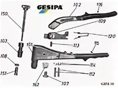 Порядок сборки заклепочника Gesipa GBM10 ручной заклёпочник, для заклепок гаек М4, М5 или М6 7200056