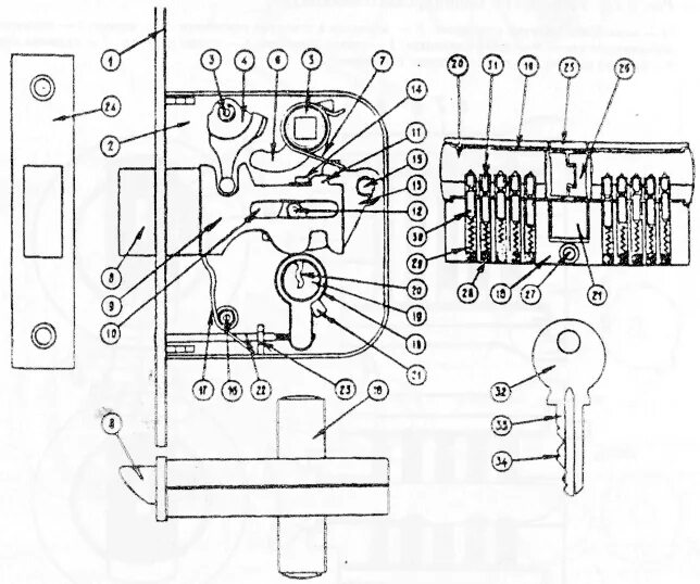 Порядок сборки замка Эксперт: с.Б.Новичихин фотоиллюстрационная таблица