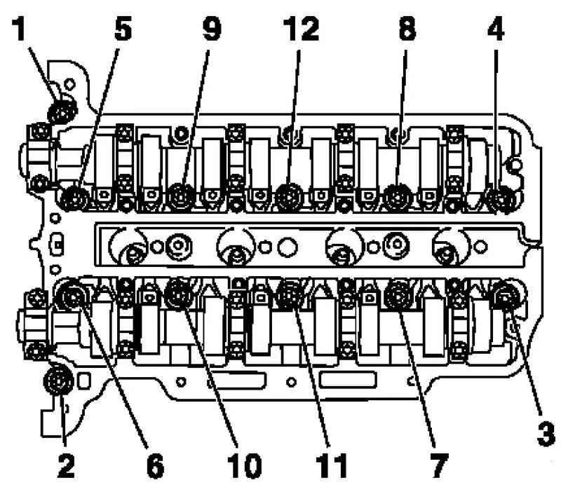 Порядок затяжек распредвала шевроле опель Ремонт Opel Astra Опель Астра : Снятие и установка головки блока цилиндров (двиг