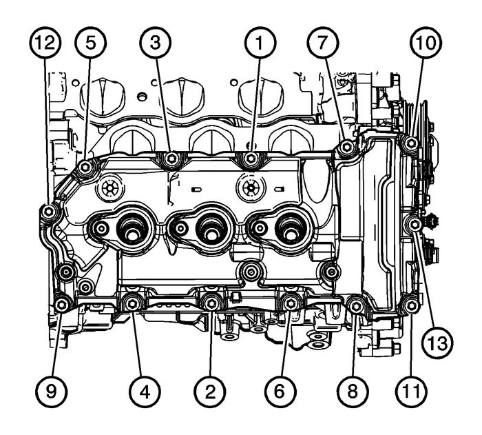 Порядок затяжки боковой крышки школа дв 1.2 Chevrolet Equinox Service Manual - Camshaft Cover Installation - Right Side Valv