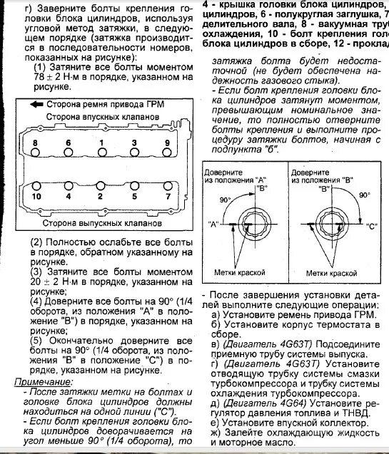 Порядок затяжки болтов 406 двигатель Что то пошло не так (часть 2) - Mitsubishi Space Wagon (3G), 2,4 л, 1998 года по