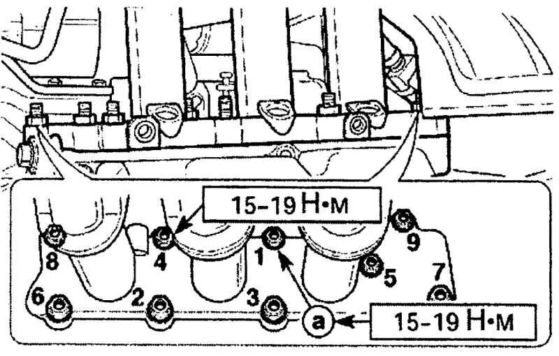 Порядок затяжки болтов гбц матиз 0.8 Ремонт Дэу Матиз : Впускной коллектор Daewoo Matiz