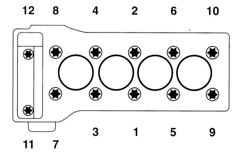 Порядок затяжки болтов гбц om602 Ремонт Мерседес 203 : Снятие и установка головки цилиндров Mercedes W203