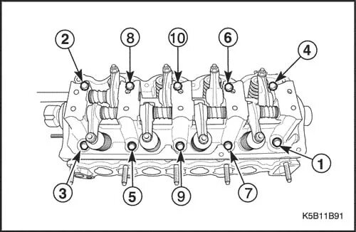Порядок затяжки болтов головки блока дэу матиз Картинки МАТИЗ ПОРЯДОК ЦИЛИНДРОВ