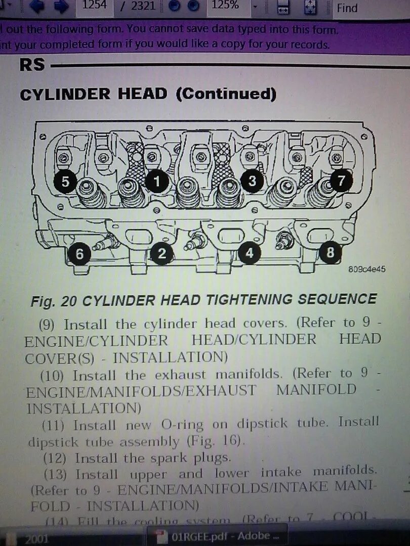 Порядок затяжки болтов головки на крайслер конкорд Сборка. - Dodge Caravan IV, 3,3 л, 2001 года своими руками DRIVE2
