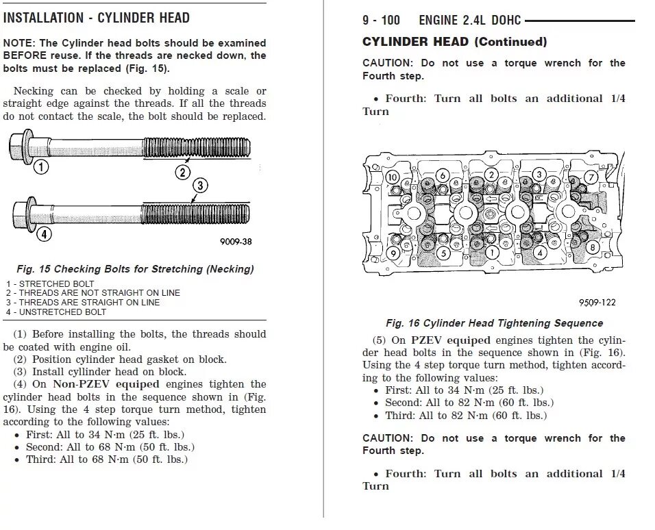 Порядок затяжки болтов головки на крайслер конкорд Замена прокладки ГБЦ. Каким моментом тянуть болты ГБЦ? - Dodge Stratus (2G), 2,4