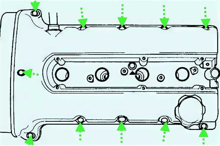 Порядок затяжки болтов клапанной крышки киа спектра Момент затяжки клапанной крышки шевроле каптива - 93 фото