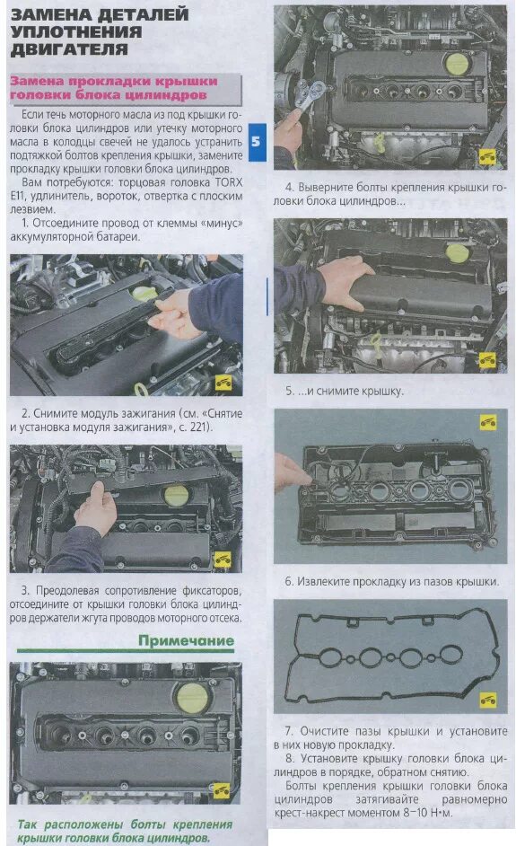 Порядок затяжки болтов клапанной крышки круз Потеки масла на двигателе Z18XER / Замена клапанной крышки - Chevrolet Cruze Hat