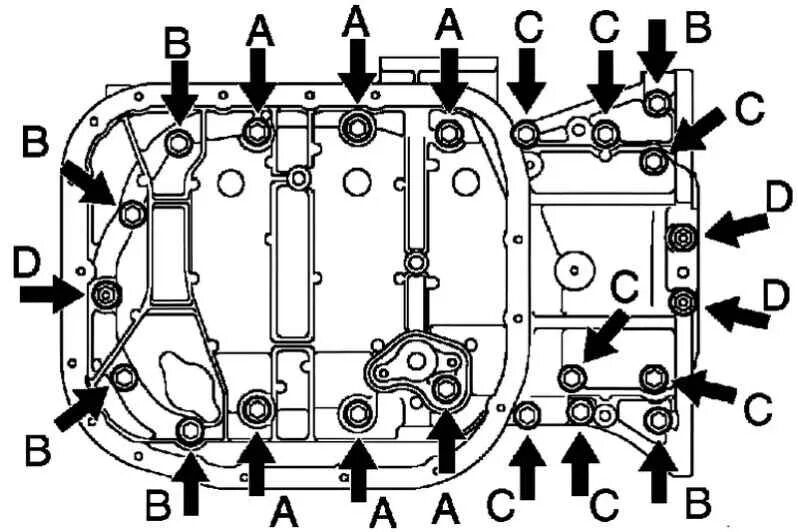 Порядок затяжки болтов поддона Тойота Королла Версо. Замена масляного насоса в сборе (1CD-FTV). Toyota Corolla 