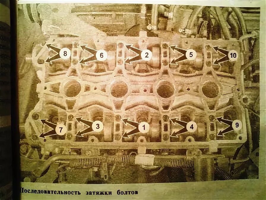 Порядок затяжки болтов постели распредвалов 21126 Распредвалы уса 9.12 фаза 277 +разрезные шестерни - Lada 21124, 1,6 л, 2006 года