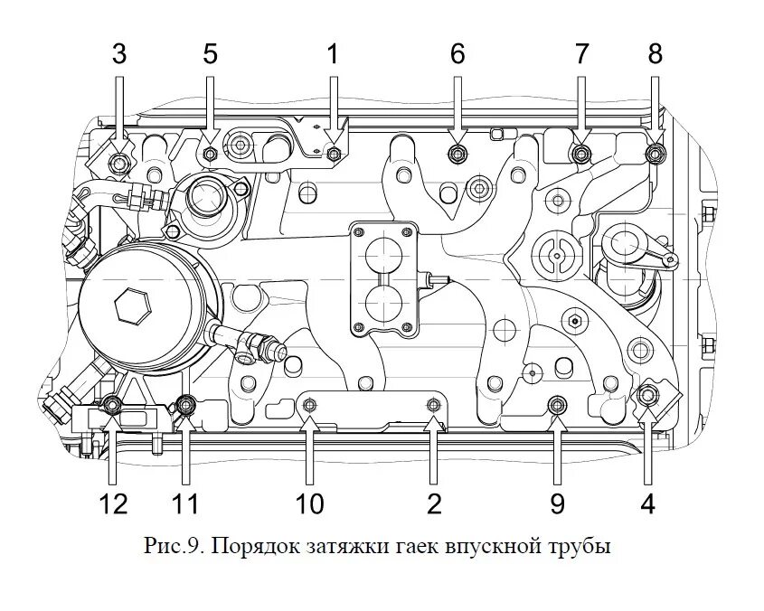 Порядок затяжки болтов зил 130 V8 Ч.23: Впускной коллектор старого образца - ГАЗ 24, 5,5 л, 1984 года запчасти 