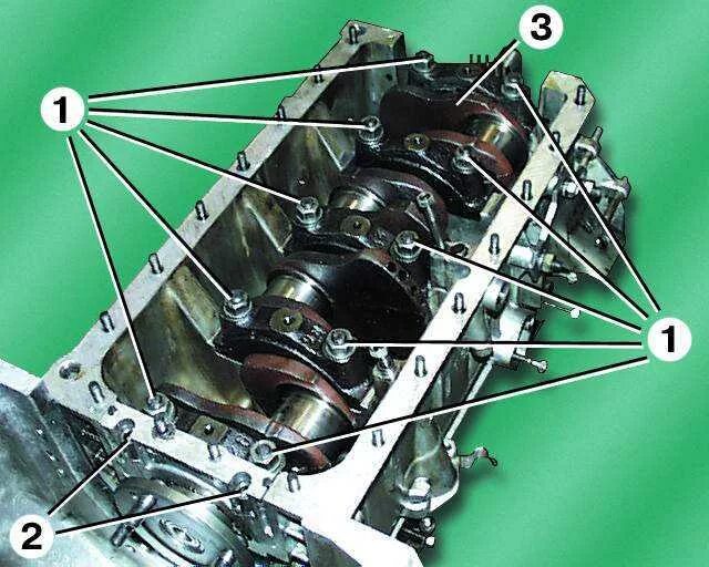 Порядок затяжки бугелей коленвала змз 405 Ремонт ГАЗ 3110 (Волга) : Коленчатый вал