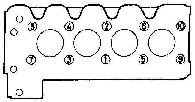 Порядок затяжки гбц 124 двигатель Ремонт Мерседес 124 : Головка блока цилиндров Mercedes W124
