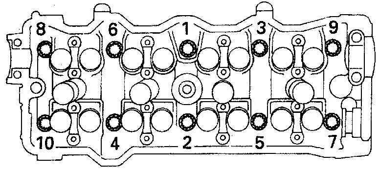 Порядок затяжки гбц 124 двигатель Ремонт Тойота Камри: Головка блока цилиндров Toyota Camry. Описание, схемы, фото