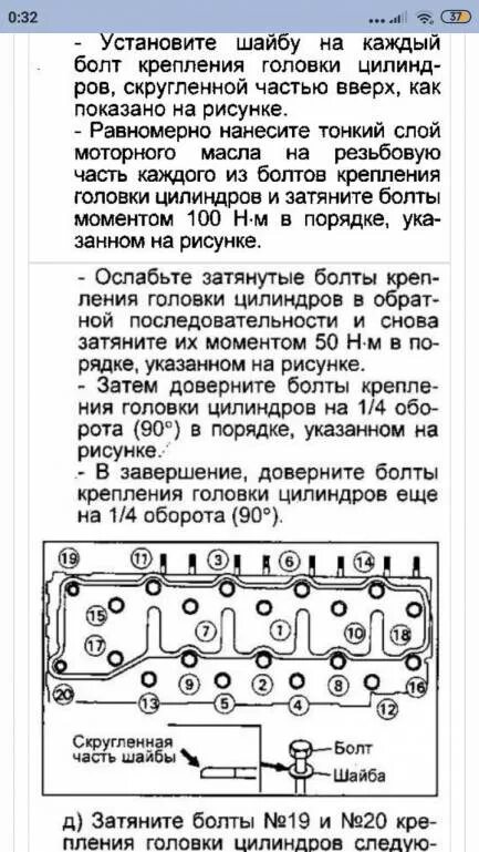 Порядок затяжки гбц 4м40 Толщина прокладки ГБЦ по номеру. - Страница 2 - Клуб любителей микроавтобусов и 