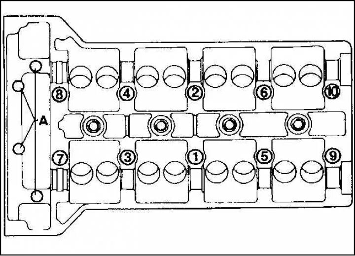 Порядок затяжки гбц двигателя 102 мерседес Головка блока цилиндров (4-цилиндровый двигатель) (Мерседес-Бенц W202 1993-2000: